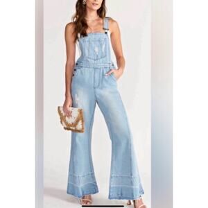 Aaron & Amber Small Wide Leg Flared Overalls